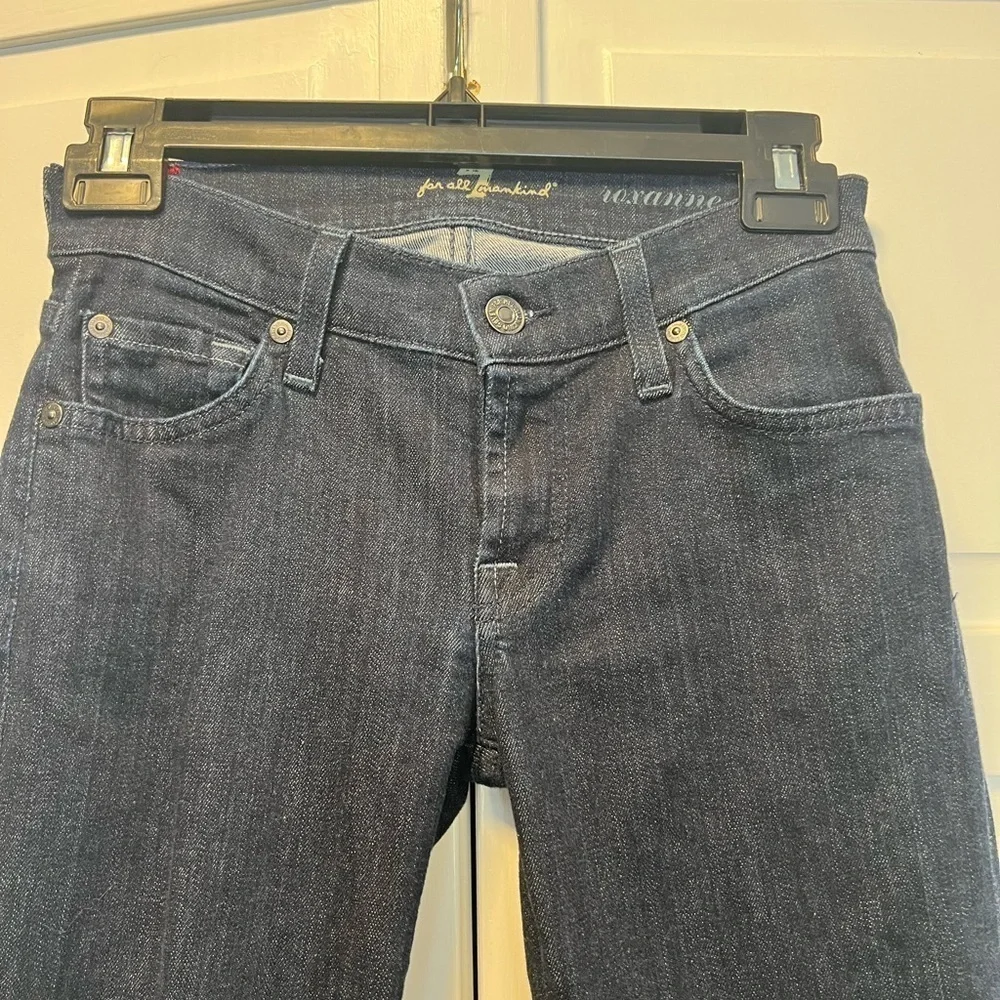 7 For All ManKind Roxanne Skinny Jeans Size 24 Color Dark Blue - Picture 2 of 13